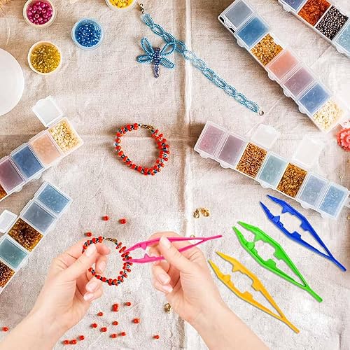 Vista 18 de 60 pinzas de plástico surtidas, 4.3 pulgadas, herramientas de pinzas para manualidades, proyectos de cuentas, hechos a mano, para niños, adultos