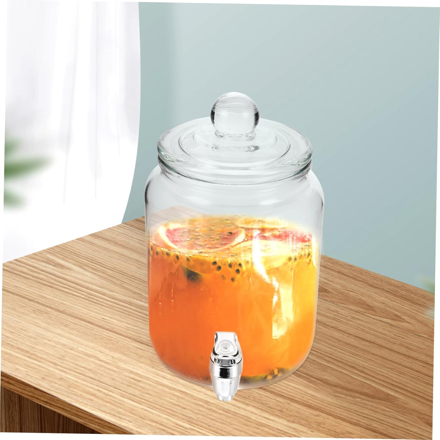 Glass Wine Making Bottle with ABS Spigot Sealed Fermentation Jar 2L Capacity for Home Brewing and Beverage Storage for Wine and Cold Brew