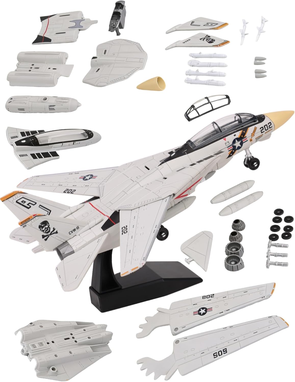 Fighter Jet F35 Plane Model Toy, Plastic Military Airplane Building Kit Assembly Aircraft Model with Stand Gift for Adults and Boys