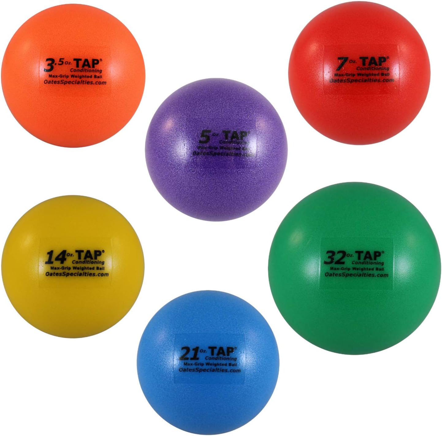 Tap Conditioning Max-Grip Weighted Ball - Set of Six | Industry Leading 2-Year Warranty Plyometric Balls Used in Pitching and Hitting Training
