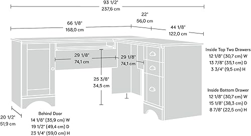 Miniatura 3 de Sauder 417586 Harbor View mesa de esquina para computadora A2 roble de sal