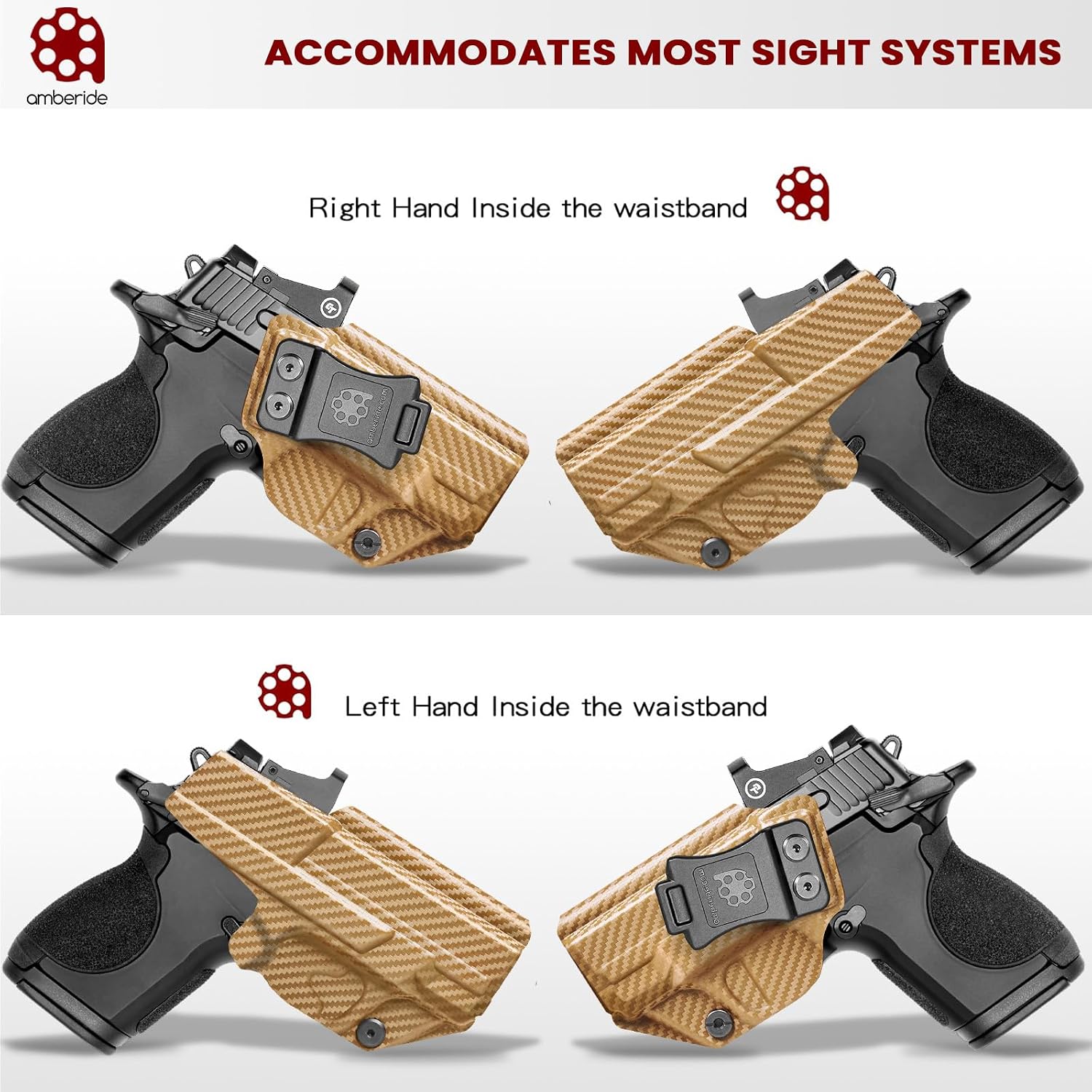 Amberide IWB Kydex Holster for Smith & Wesson CSX E-Series 3.1", Concealed Carry, Optics Ready, Adjustable Cant, Posi-Click Retention, Made in USA