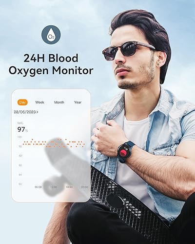 Miniatura 9 de AGPTEK Reloj inteligente para mujeres y hombres, reloj inteligente impermeable 5ATM para teléfonos Android e iOS, reloj de seguimiento de actividad