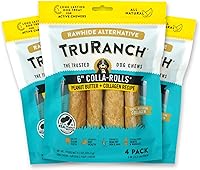 Vista 1 de TRURANCH Collagen Rolls - 6" Collagen Rolls for Dogs - Long Lasting Healthy Joint Support - Rawhide Alternative - Skin & Coat Health - Made with