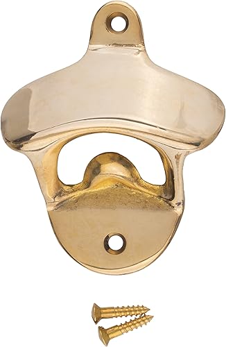 Abridor de botellas clásico de latón fundido montado en la pared Accesorios de bar vintage para el hogar o el restaurante UA-725-PB