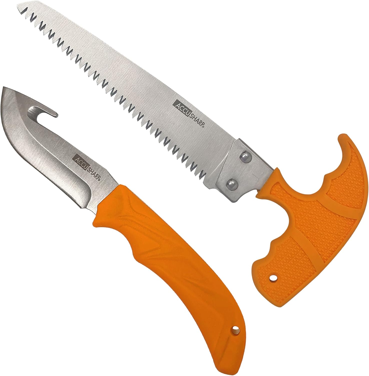 AccuSharp Bone Saw & Gut Hook Knife Bundle, Ergonomic and Durable Cutting Tools with Sheaths, Essential Hunting and Outdoor Toolkit