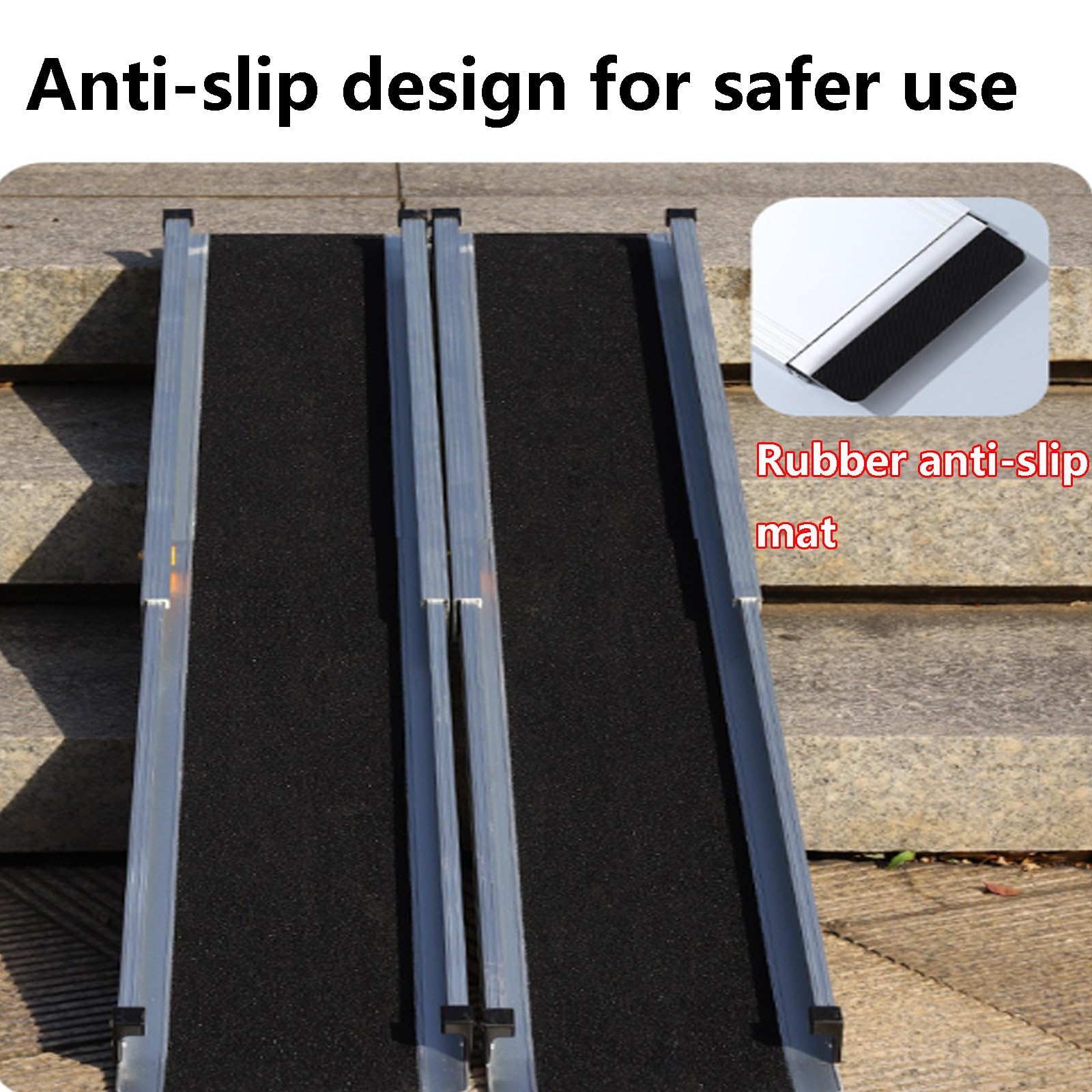 2 Rampas Portátil De Aluminio, Rampa Telescópica Antideslizante para Silla De Ruedas, para Scooter, Discapacitados, Escalones, Hogar, Capacidad De 300kg(4ft)