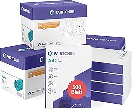 FairToner Kopierpapier 10.000 Blatt DIN-A4 80g, Weiß (20 x 500 Blatt / 20er Pack) Universal Druckerpapier