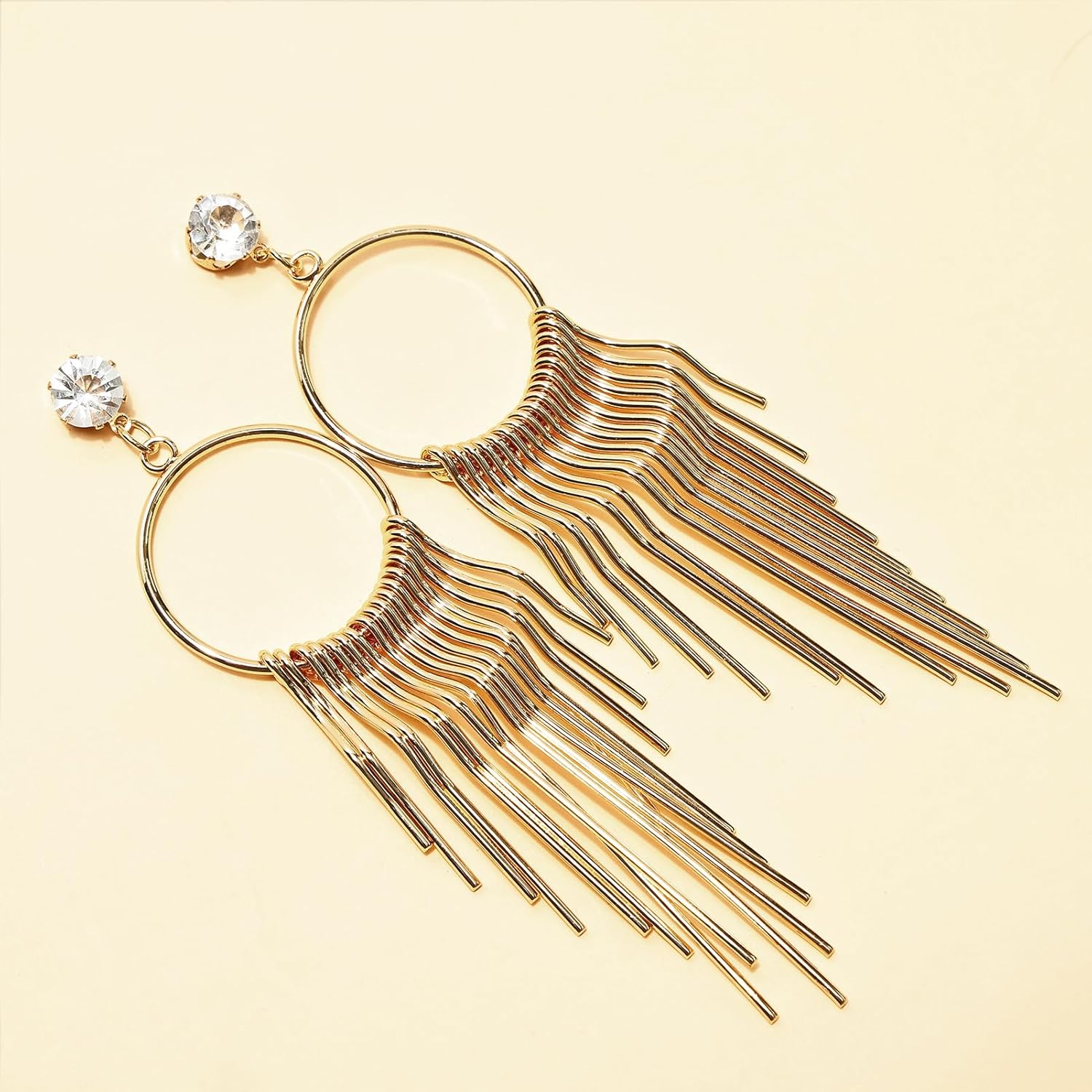 iHUFeather Women 1920s Flapper Set with Headband Beaded Necklaces Earrings Gloves for Vintage Wedding Costume Accessories - Image 5