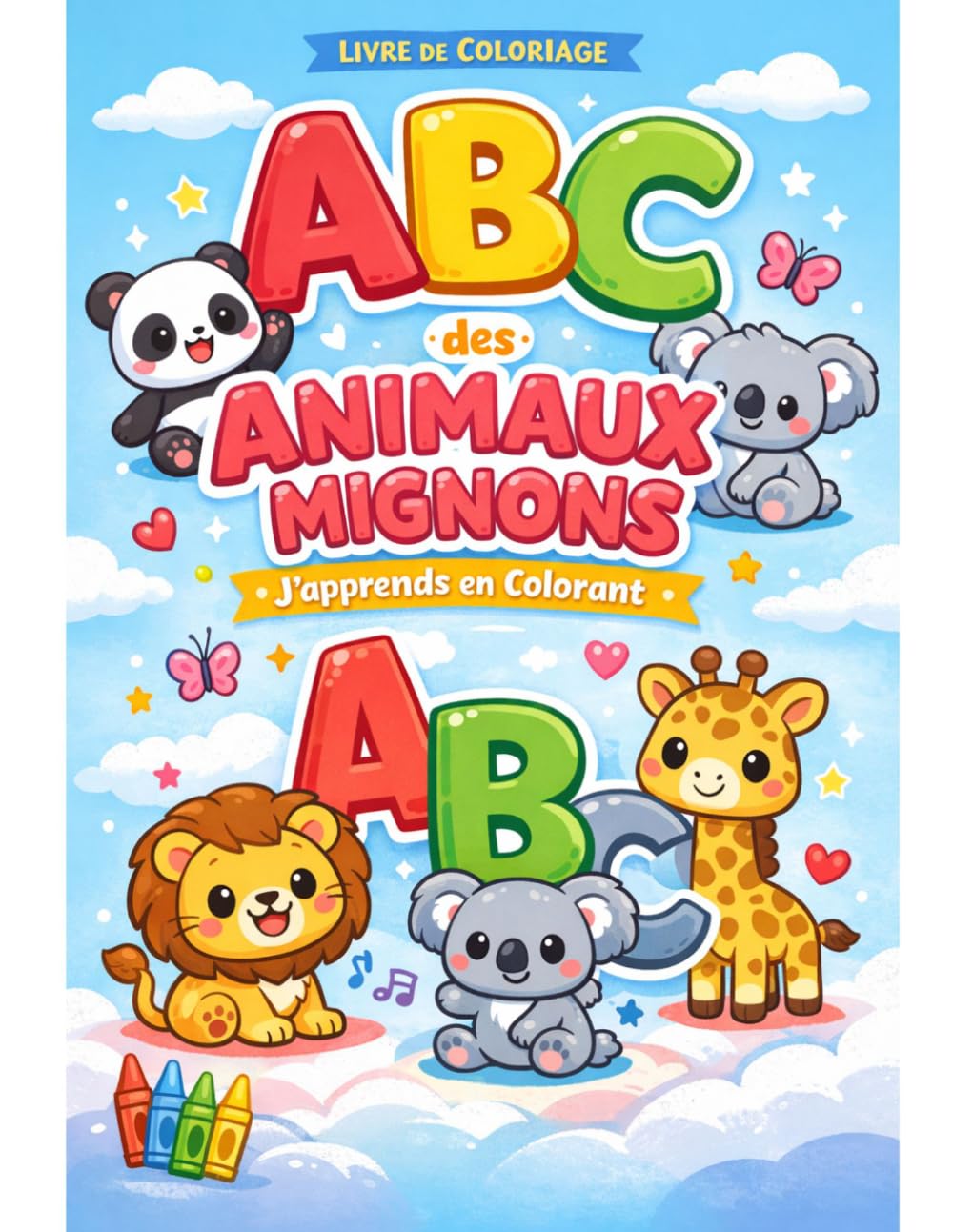 ABC des Animaux Mignons – J’apprends en Colorant: Apprendre les lettres avec des animaux adorables : trace, trouve, relie et colorie