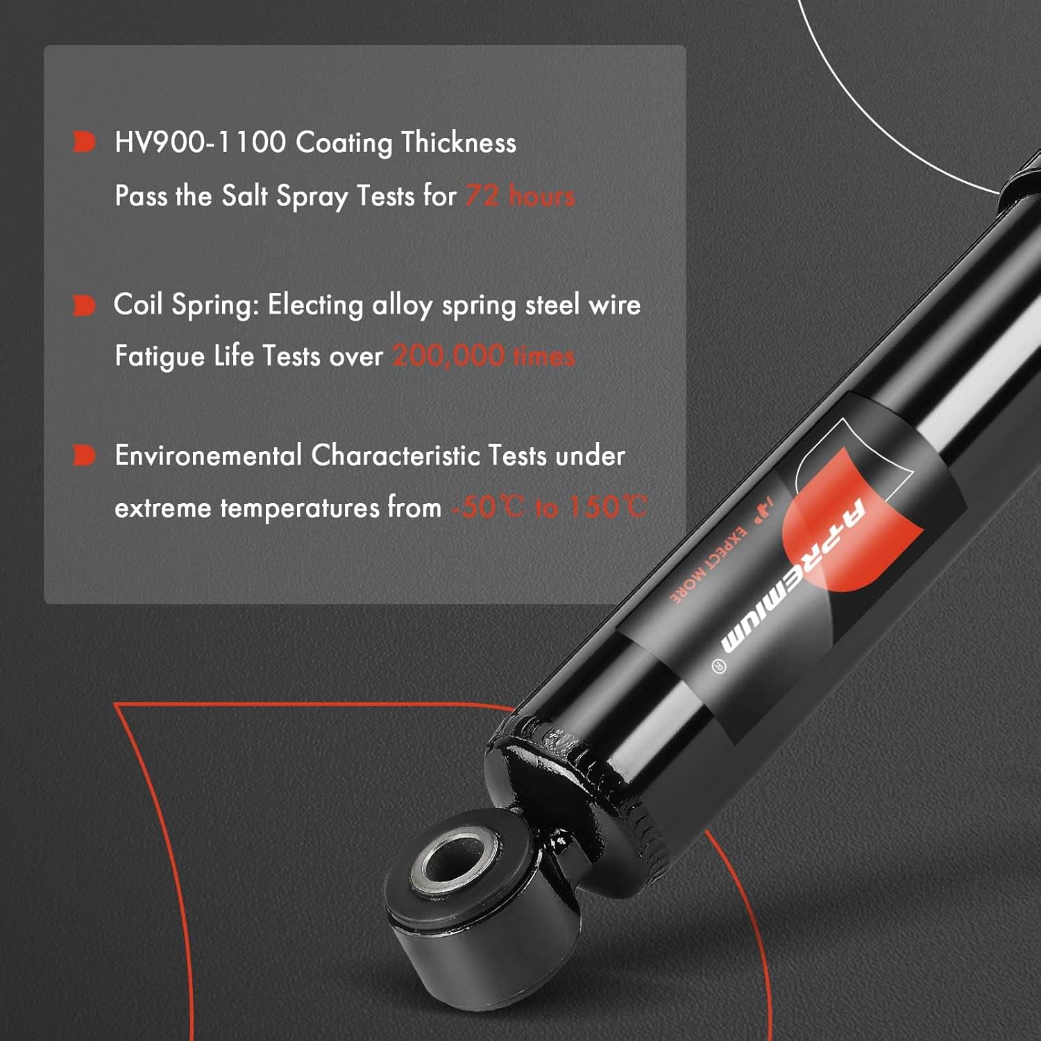 A-Premium Front Suspension Shock Absorber Compatible with Chevrolet Colorado 2004-2012 & GMC Canyon 2004-2012 & Isuzu i-350 2006, i-370 2007-2008, 2-PC Set