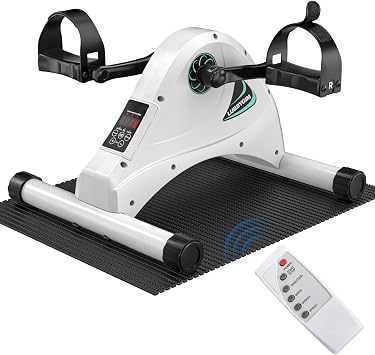 LUBBYGIM Mini Exercise Bike, Under Desk Bike Pedal Exerciser for Seniors & Physical Therapy, Electric Motorized Foot Pedal Machine for Arm and Leg Fitness, 6 Speed Levels | for Physical Therapy, Electric Motorized Foot Pedal Machine for Arm and Leg Fitness, 6 Speed Levels
