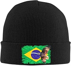 Eagle of American with Flag of Brazil Premium Beanie Ultimate Winter Hats for Women with Timeless Black Beanie Design Lightweight Soft Mens Beanie for Outdoor Adventures Toboggans for Men