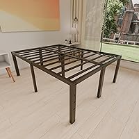 Vista 92 de Base de cama tamaño Queen de 12 pulgadas, no necesita somier, base de colchón de plataforma de metal resistente con listones de acero