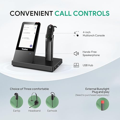 Miniatura 6 de Yealink WH67 - Auriculares inalámbricos DECT mejorados, certificados por equipos, compatibles con teléfono de escritorio, PC, teléfono móvil,