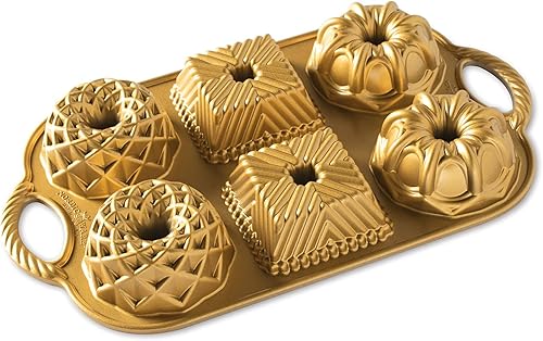 Miniatura 5 de Nordic Ware Bundt Cuartet - Juego de sartenes (4 piezas) y sartén Geo Bundtlette