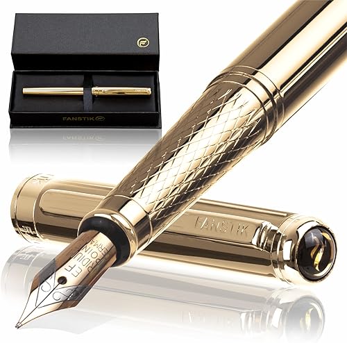 Miniatura 20 de Pluma estilográfica de lujo dorada personalizada, juego de regalo elegante para mujeres, chapado en oro real de 24 quilates, juego de regalo de F