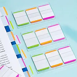 216 abas adesivas transparentes - marcadores de página e sinalizadores de índice para livros, cadernos, organizador de arquivos