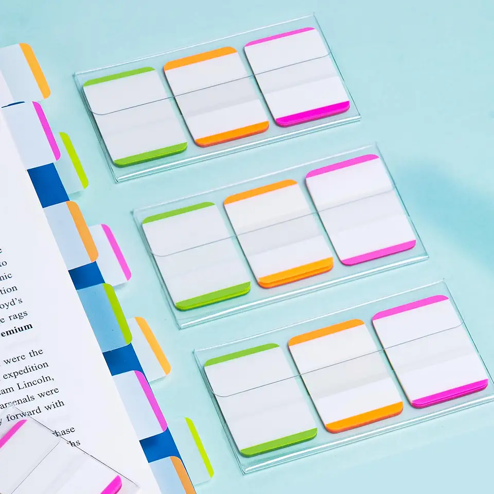 216 abas adesivas transparentes - marcadores de página e sinalizadores de índice para livros, cadernos, organizador de arquivos