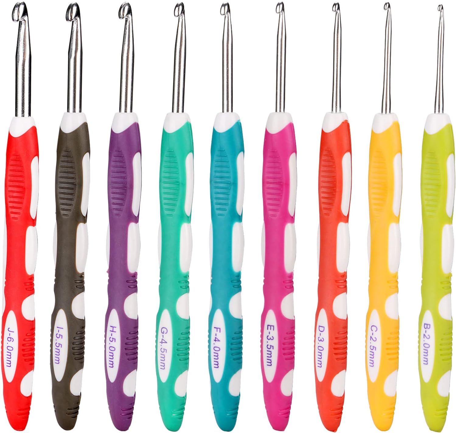 Ruidi TPR and ABS Handle Crochet Hook(9pcs)