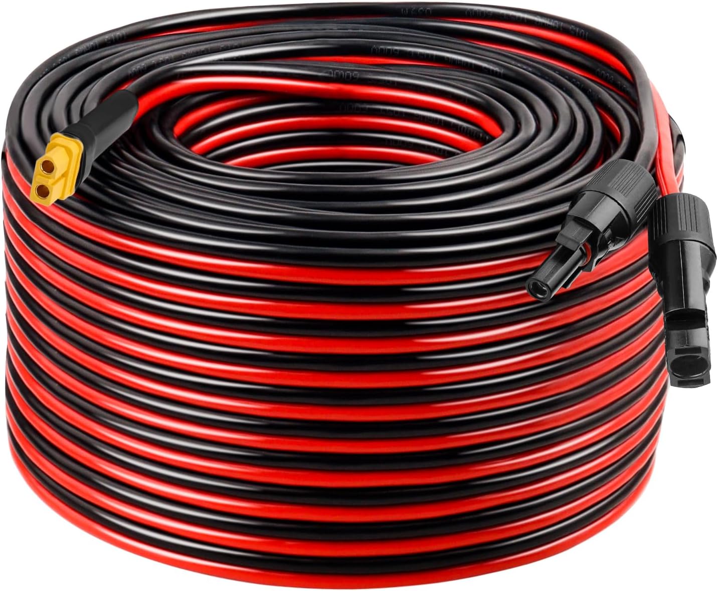 Solar to XT60 Extension Cable 10AWG 150FT Solar Connector to XT60 Adapter Cable for Solar Panel to Portable Power Station Solar Generator Battery Pack
