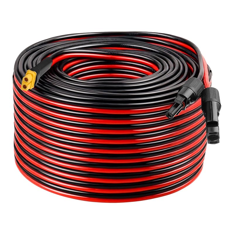 Cabo de Extensão Solar para XT60 MOOKEERF 10 AWG, 45,7 m, Conector Macho para Fêmea