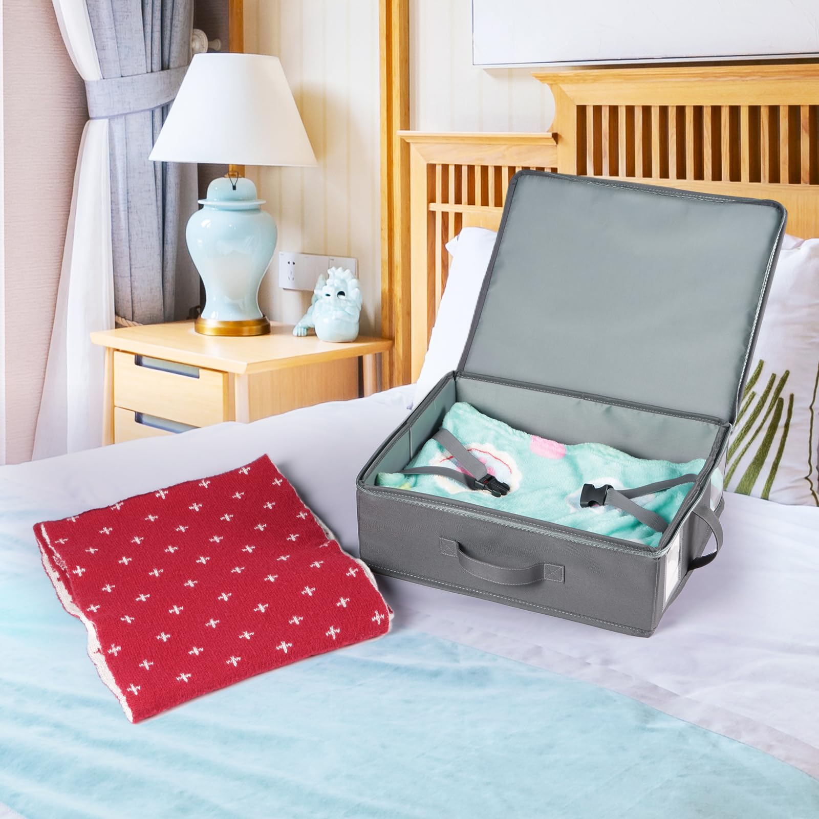 KEEGH Lot De 4 Organiseurs De Draps De Lit Et De Rangement Pour Literie, Ensemble De