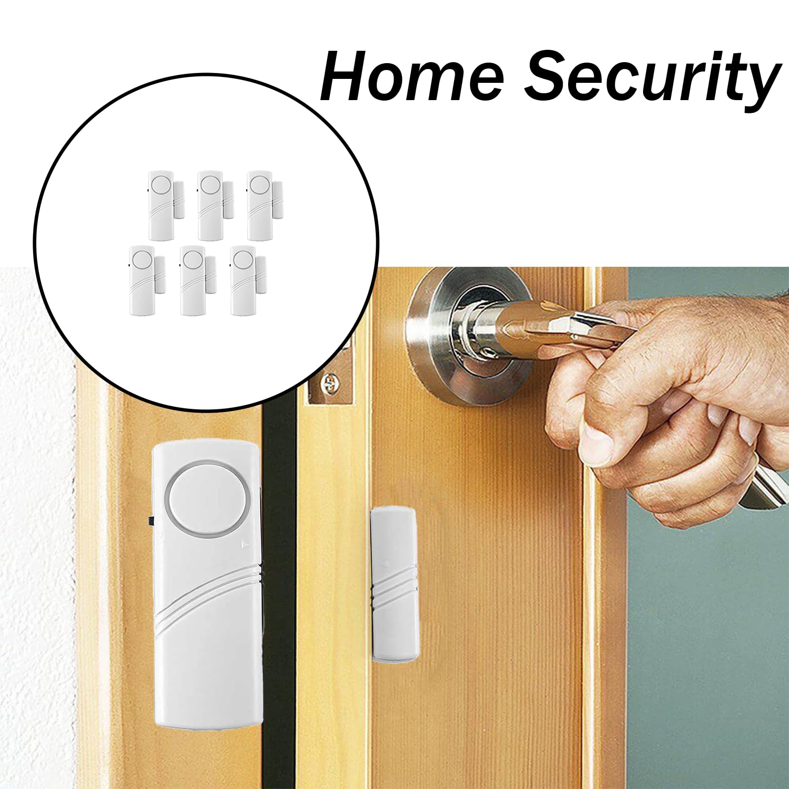 6 Stück Tür-/Fensteralarm, magnetischer Einbruchsalarmsensor, laute Türalarme für Kindersicherheit, DIY für die Sicherheit zu Hause, Büroschutz, Einkaufsgeschäft, AAA-Batterie