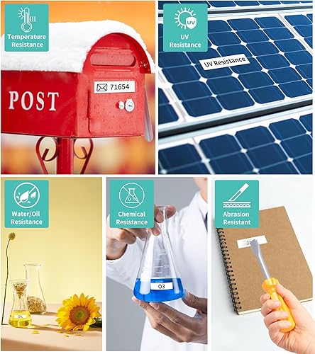 Miniatura 5 de Vixic 480BT Label Tape Black on Blue 18mm 13PK