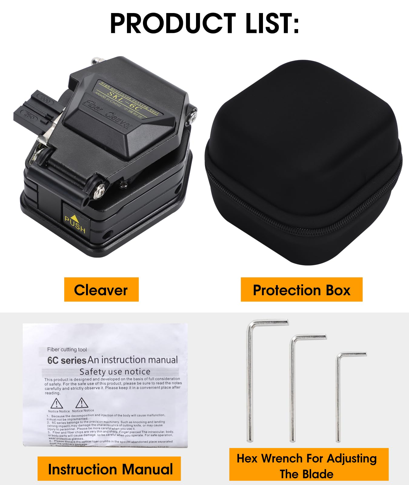 SKL-6C Couperet à fibre optique – Outil de coupe de câble de précision avec sac de transport pour une manipulation optimale de la fibre