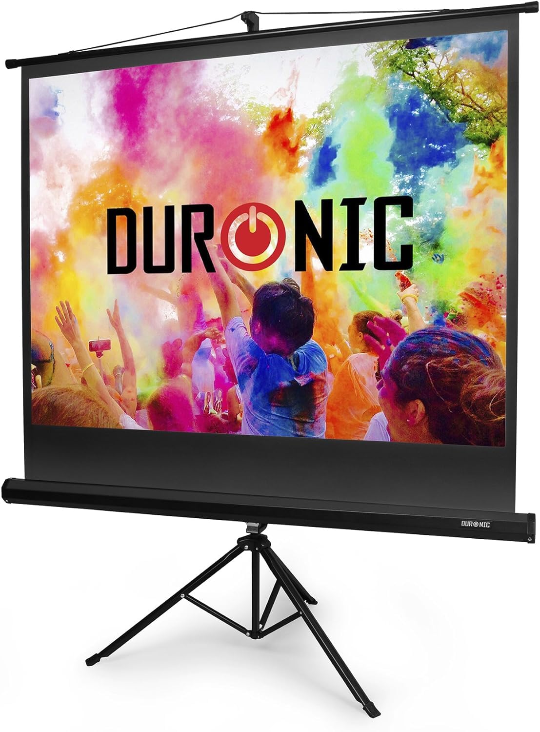 Duronic TPS86 86' Projection Screen, 175cm x 131cm, 4K 8K Ultra HDR 3D Ready, Tripod Mount, Matte White, Black & White