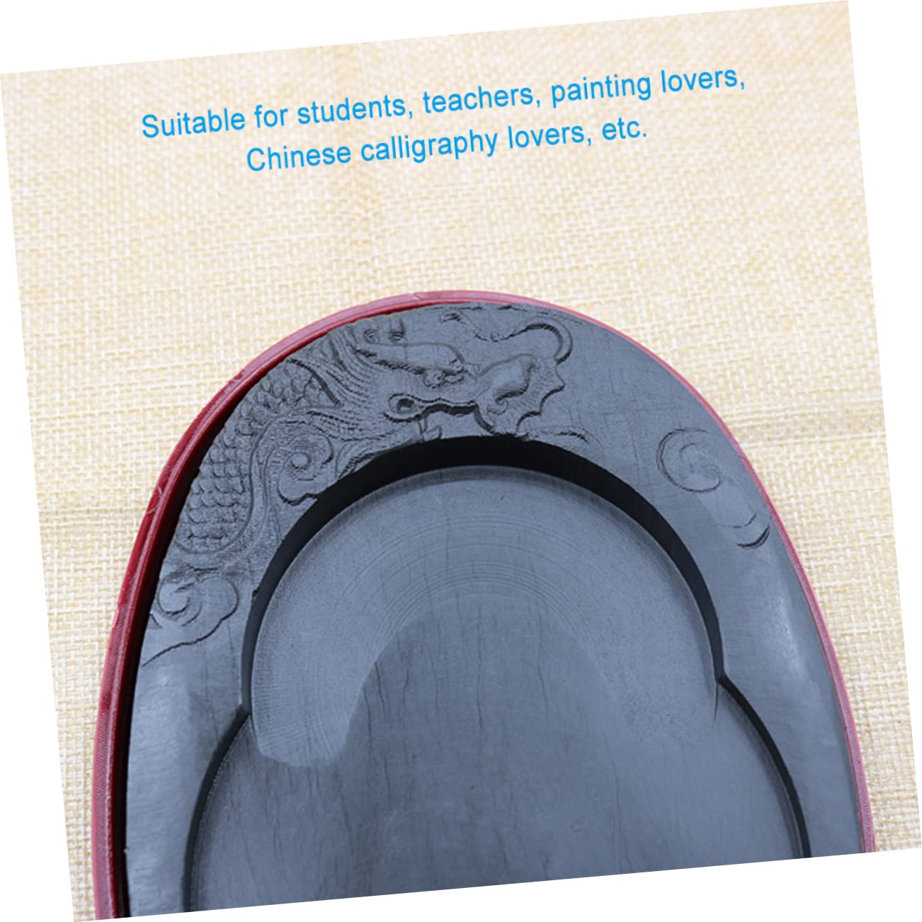 EXCEART Kalligrafie und Waschbar Tintenstein Kompakt aus Stein mit Deckel für Chinesische Schriftkunst Malerei und Übungszwecke für Schüler und Lehrer