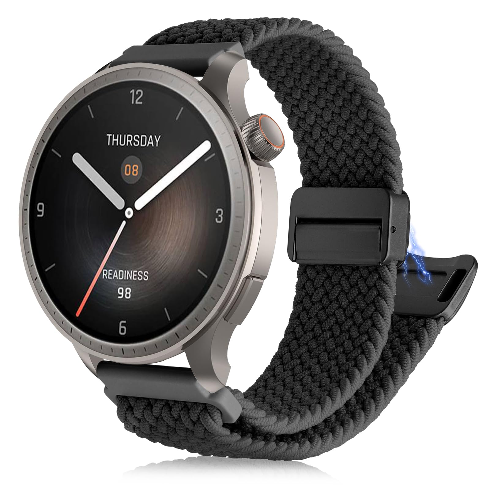 Nylon Strap Compatible with Amazfit Balance/Amazfit Cheetah/Amazfit Cheetah Pro/Amazfit Bip 5/GTR 4/GTR 3 Pro/GTR 3, 22mm Magnetic Adjustable Replacement Wristbands for Amazfit Balance.
