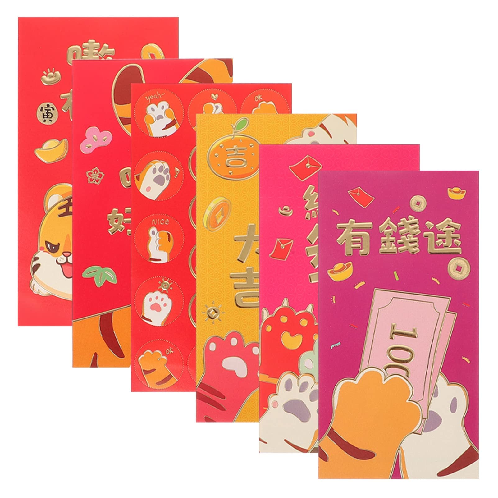 GQCQGS36pcs Chinese New Year Red Envelopes 2022 Zodiac Tiger Red Packets Chinese New Year Lucky Hong Bao for 2022 New Year Spring Festival Party Wedding
