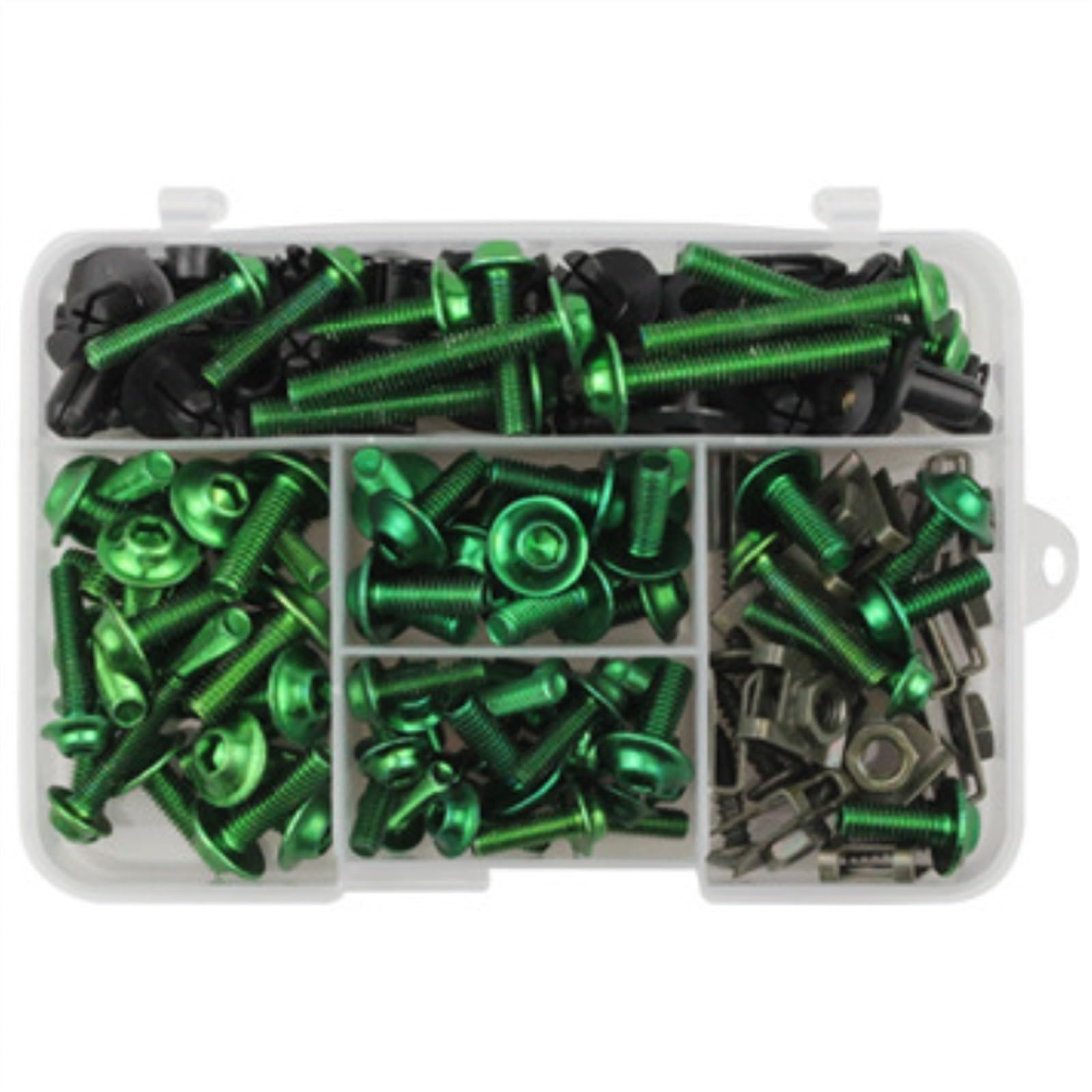 190PCS Complete Fairing Bolts Screw For Kawasaki ZX6R ZX7R ZX9R ZX10R ZX12R ZX14R For Versys 650 CNC Alloy(Green)
