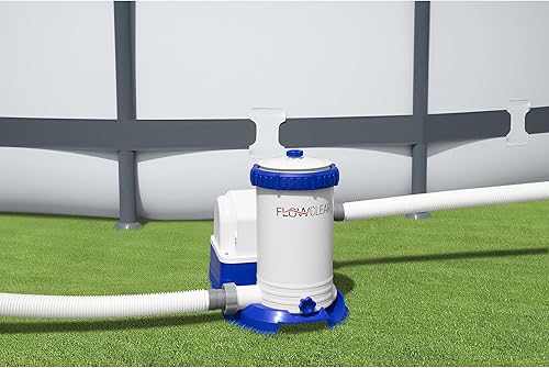 Vista 21 de Bestway 56631E-BW - Juego de piscina de verano con marco ovalado de acero eléctrico sobre el suelo, bomba de filtro y escalera de seguridad, 14 x 8