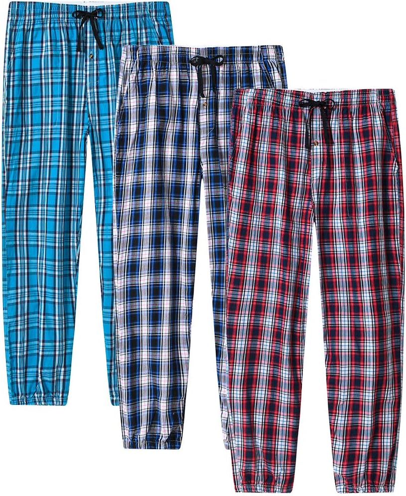 Men's Sleepwear Pajama Pants Lounging Solid Black/Gray