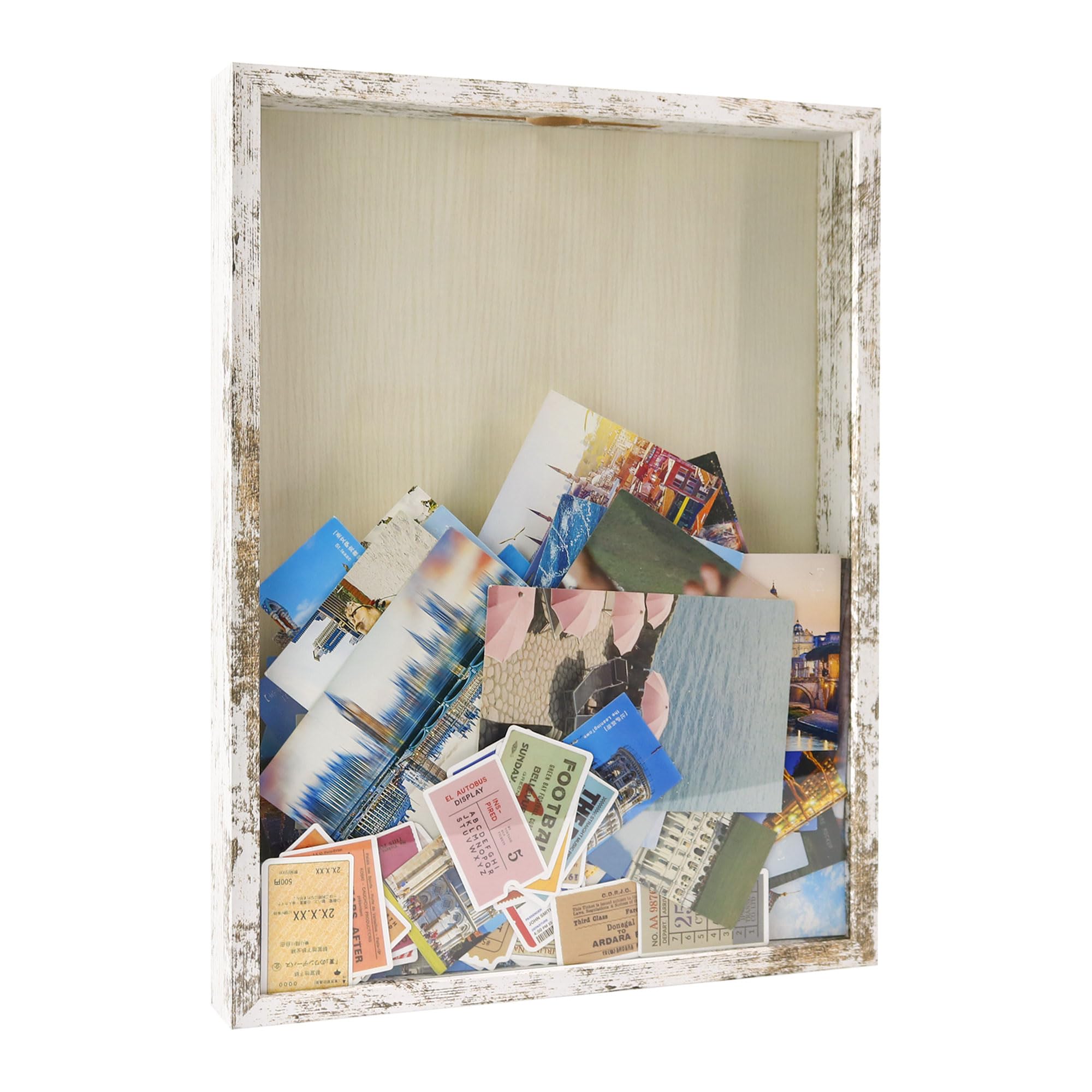 Cadre de vitrine blanche pour billets de voyages et concerts FramePro