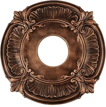 Crapyt Ceiling Light Medallion PU Ceiling Medallion Ceiling Cover Plate for Ceiling Fans 12.01"OD x 3.35"ID Bronze