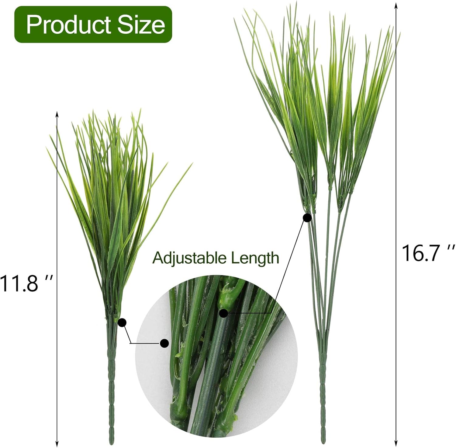Tecbeauty 30 Bundles Artificial Outdoor Plants, Fake Wheat Grass Faux Plastic Plants UV Resistant Artificial Greenery Shrubs for Garden Patio Porch Window Box Decor - Image 2
