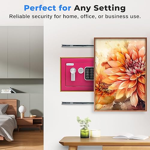 Miniatura 3 de SereneLife Caja de seguridad electrónica resistente  Caja de seguridad digital de 9.1 x 6.7 pies con código de 2 llaves  Caja fuerte pequeña para el