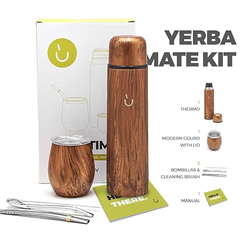 Miniatura 5 de BALIBETOV Juego de yerba mate  2.2 libras de hoja suelta de yerba mate orgánica  Mate Cup, Mate Thermo y Bombilla mate paja  Juego para