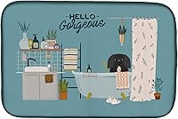Vista 394 de Caroline's Treasures CK7824DDM - Tapete absorbente para secado de platos con diseño de bulldog inglés, rojo y blanco, para encimera de cocina, 14 x