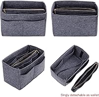 Vista 3 de ZTUJO Purse Organizer Insert, Felt Bag Organizer with Metal Zipper, Handbag & Tote Shaper, For Speedy Neverfull Tote, 7 Sizes