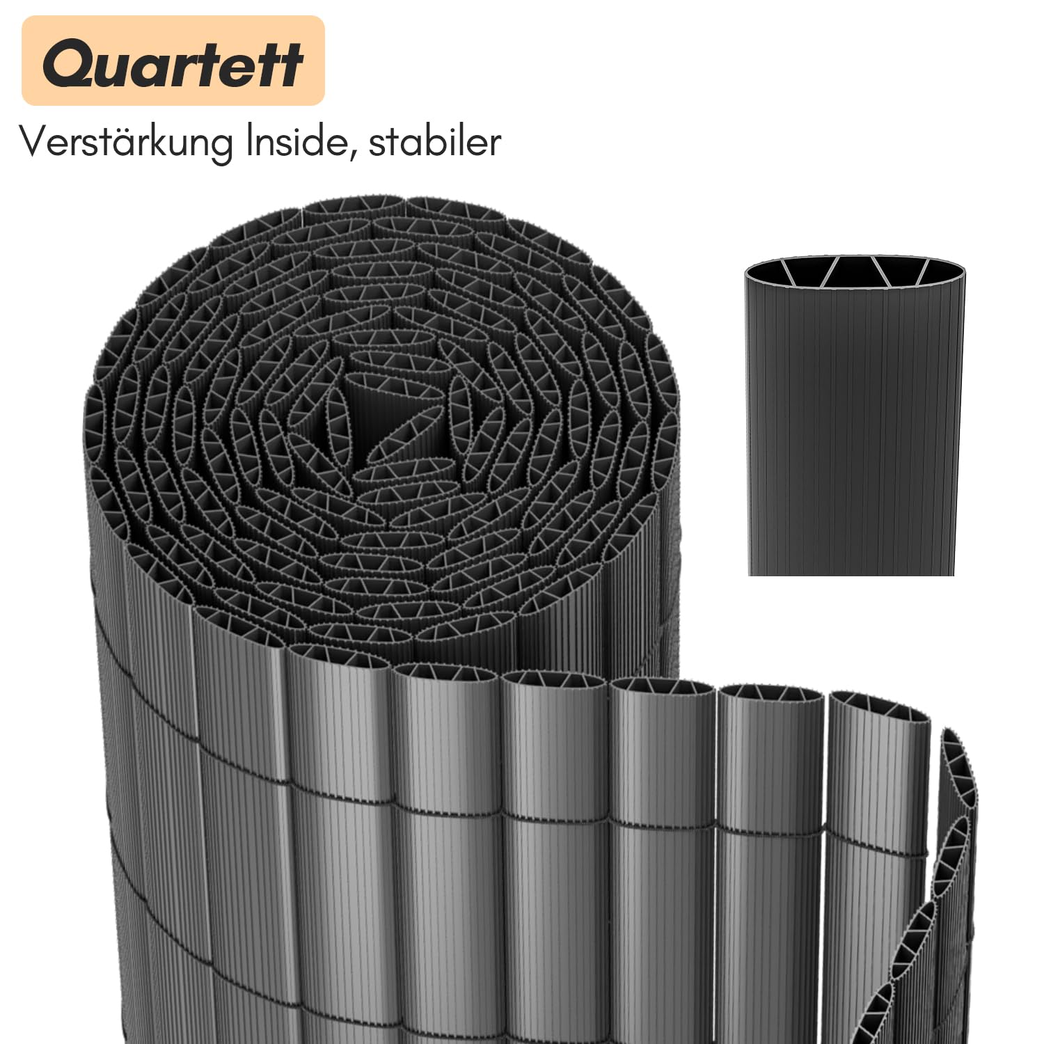 Jopassy PVC zichtweringmat ondoorzichtig hek antraciet, stabiele inkijkbescherming 180 x 900 cm met omheining, windscherm, weerbestendig voor tuin, balkon en terras