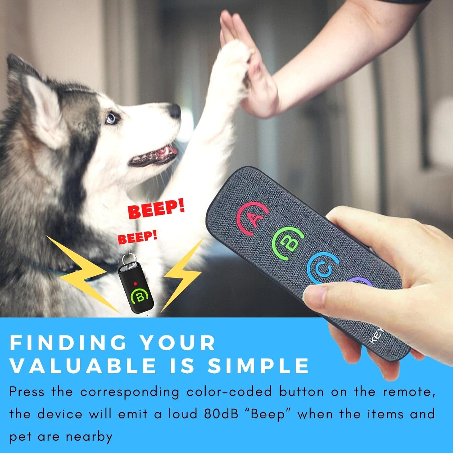 key finder eirix wireless item locator with 80db loud sound and 131ft working range new fabric slim key tracker for finding key remote pet and wal