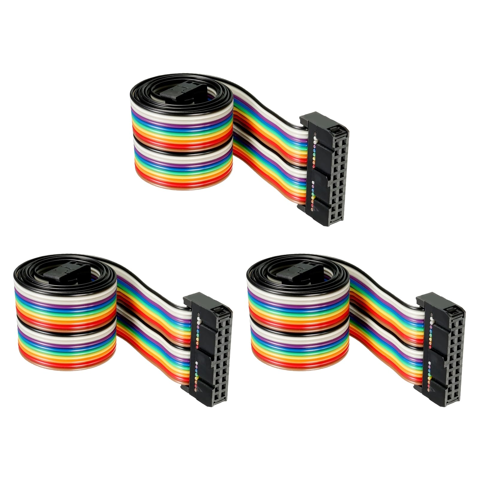 DMiotech 20-Pin Flachbandkabel 128cm – Regenbogenkabel Für Breadboard & Elektronik