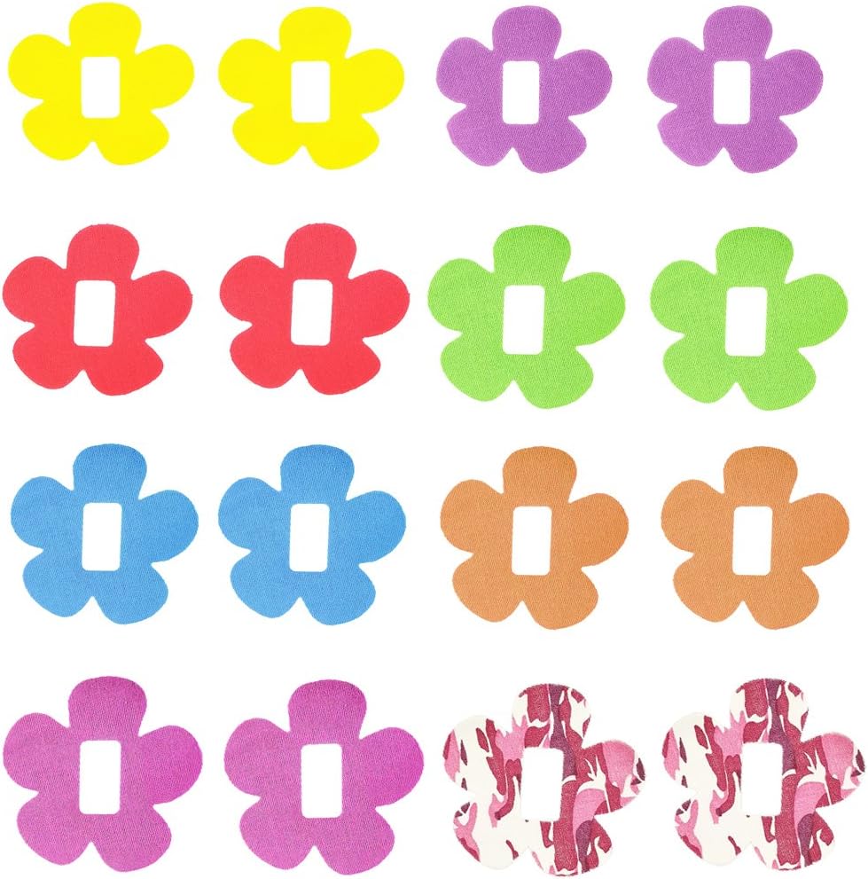 Dephia 16 Pack Adhesive Patches for Dexcom G4/G5 Decoration Waterproof Long Lasting Enough on Skin and Pre-cut Bouquet of Flowers (Multi-Colored)