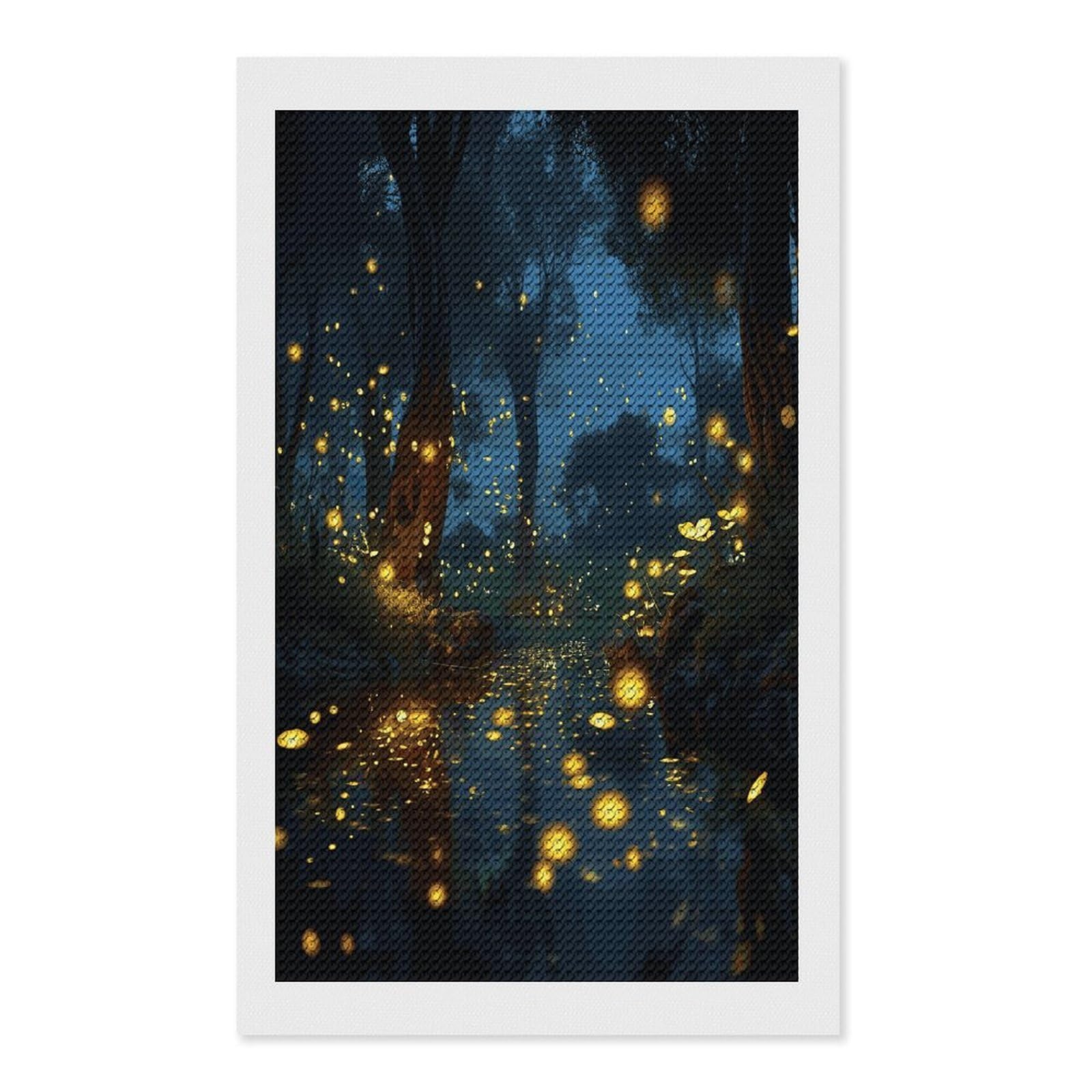 Fireflies Diamond Art Kits for Adult Round Full Drill Diamond Dots Paintings for Beginner Picture Art DIY Diamond Painting Kits 5D Diamond Art Painting for Home Wall Decor 12"x20"