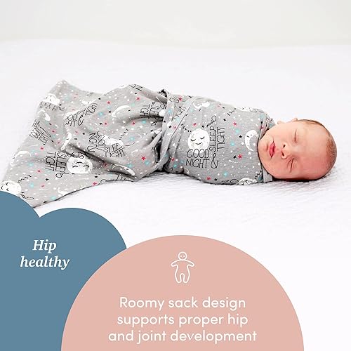 Miniatura 4 de SleepingBaby Zippy Swaddle - Manta para bebé con cómoda cremallera inferior, luna de buenas, tamaño medianogrande